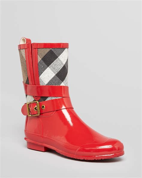 burberry check belted rain boots|Burberry rain boots bloomingdale.